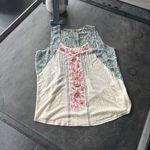 Miss Me Embroidered Floral Tank Top – Size Large